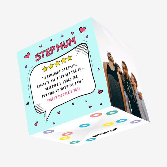 Happy Mother's Day 5 Stars Stepmum Confetti-exploding Greetings Card