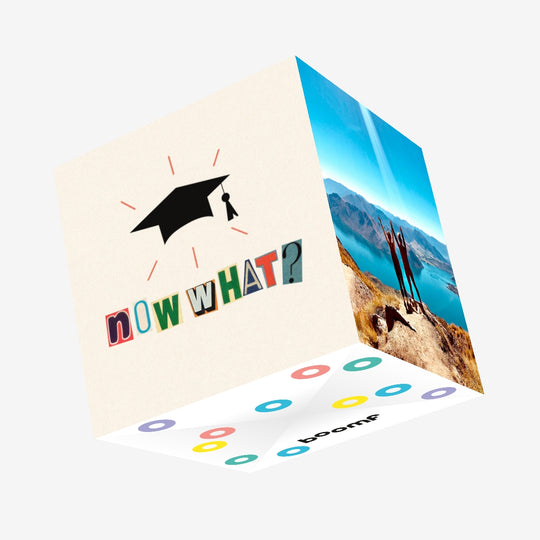 Colorful Now What Confetti-exploding Greetings Card