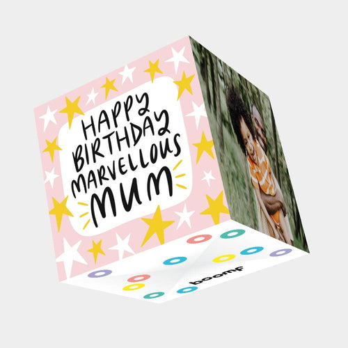Happy Birthday Marvellous Mum Card 3D Cube Card