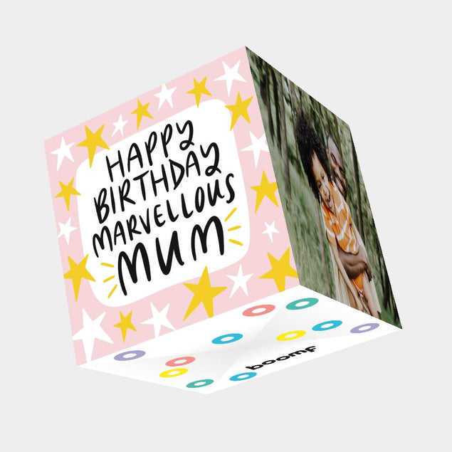 Happy Birthday Marvellous Mum Card 3D Cube Card