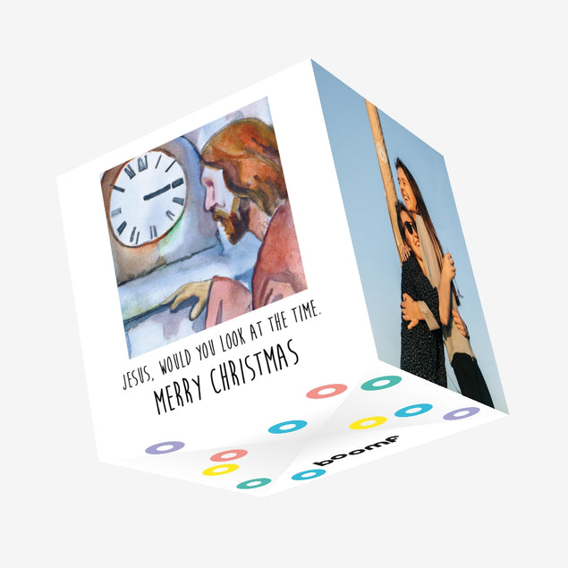 Jesus Would You Look At The Time Christmas Confetti-exploding Greetings Card