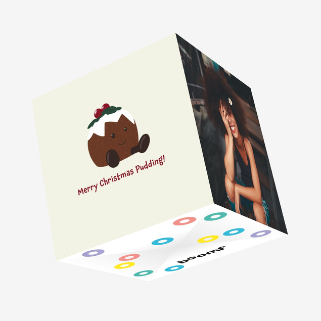 Cute Christmas Pudding Christmas Confetti-exploding Greetings Card