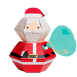 Santa Personalised 3D Pop-up Confetti Wild Card