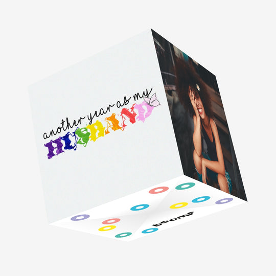 Happy Anniversary Husband LGBTQ+ Confetti-exploding Greetings Card
