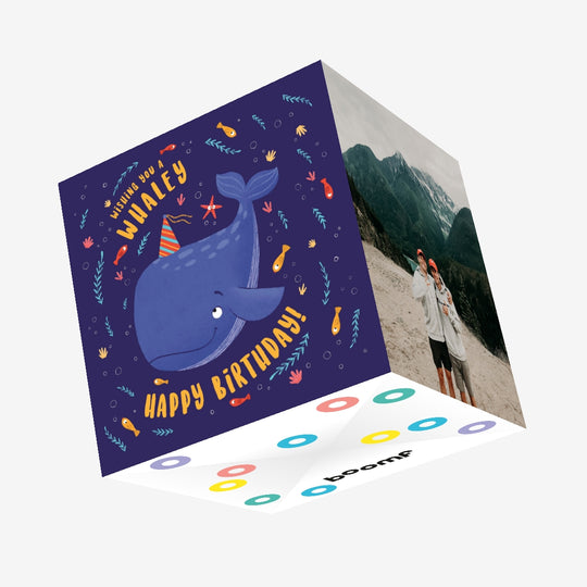 Whale Birthday Confetti-exploding Greetings Card