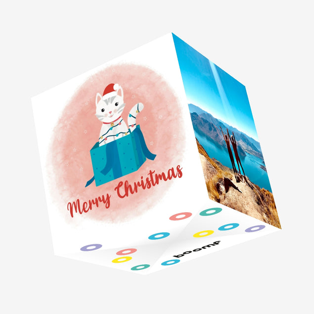 Merry Christmas From The Cat Confetti-exploding Greetings Card