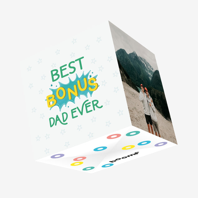 Best Bonus Dad Ever Confetti-exploding Greetings Card