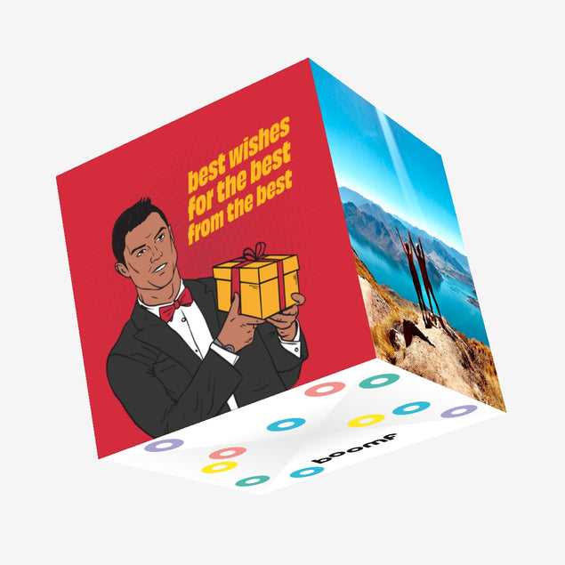 Ronaldo With Gift Happy Birthday Confetti-exploding Greetings Card