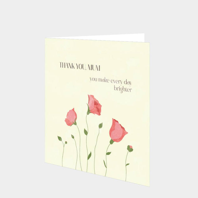 Thank You Mum Carnations Card
