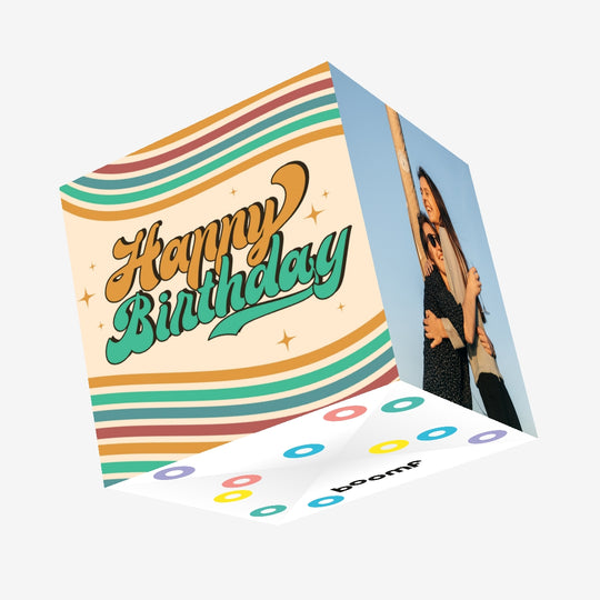 Happy Birthday Vintage Confetti-exploding Greetings Card