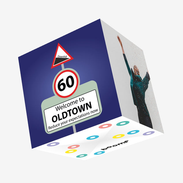 Welcome To Oldtown 60 Confetti-exploding Greetings Card