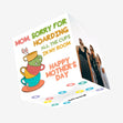 Mom, Sorry For Hoarding All The Cups Mother's Day Confetti-exploding Greetings Card