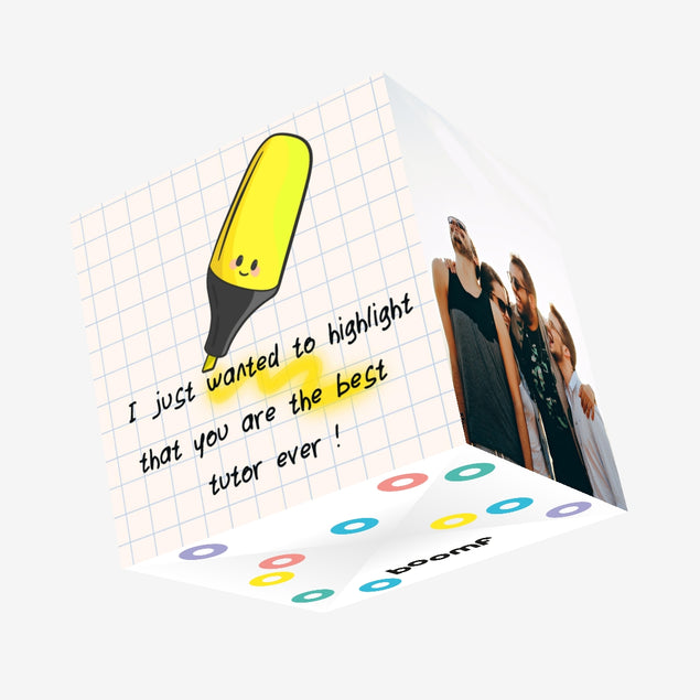Yellow Highlighter Thank You Tutor Confetti-exploding Greetings Card