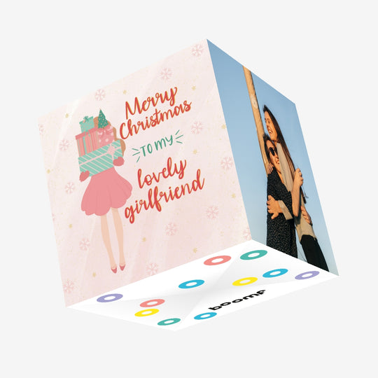 Merry Christmas Girlfriend Confetti-exploding Greetings Card