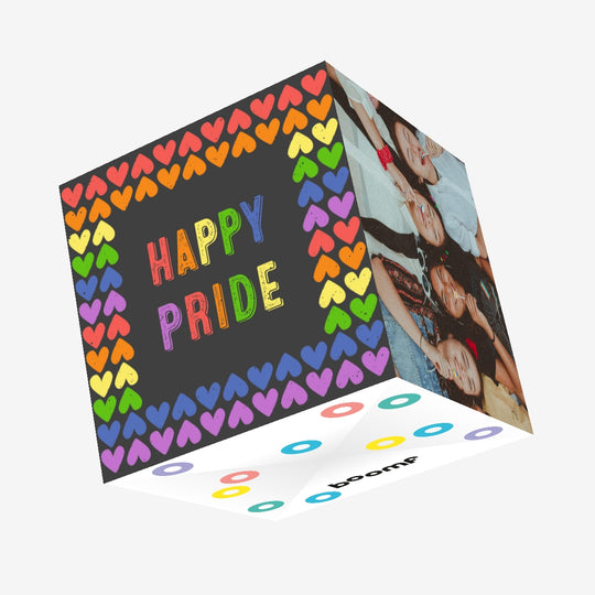 Happy Pride Hearts Confetti-exploding Greetings Card
