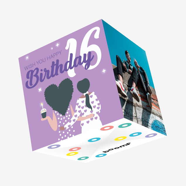 Wish You Happy 16th Birthday Confetti-exploding Greetings Card