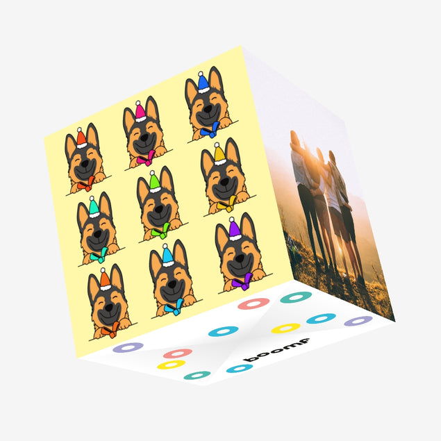 Merry Christmas Cute German Shepherds Confetti-exploding Greetings Card