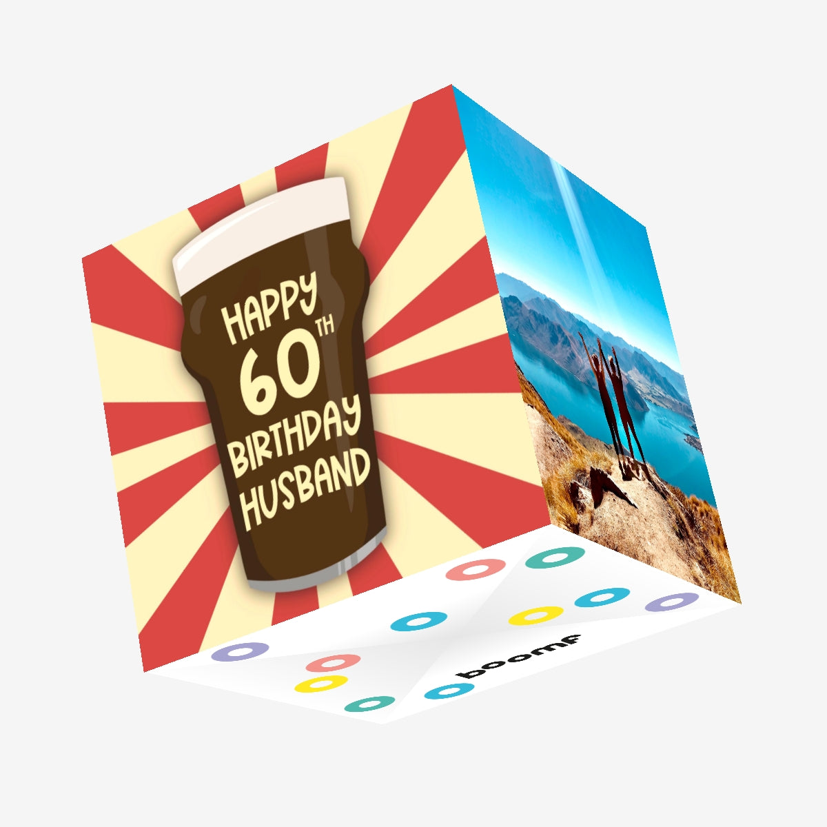 Husband Glass Of Beer 60th Birthday Confetti Exploding Greetings Card