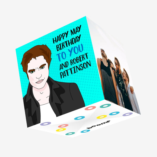 Happy May Birthday Pattinson Confetti-exploding Greetings Card