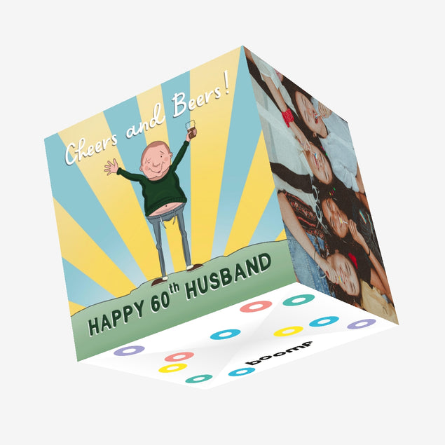 Husband Cheers And Beers 60th Birthday Confetti-exploding Greetings Card