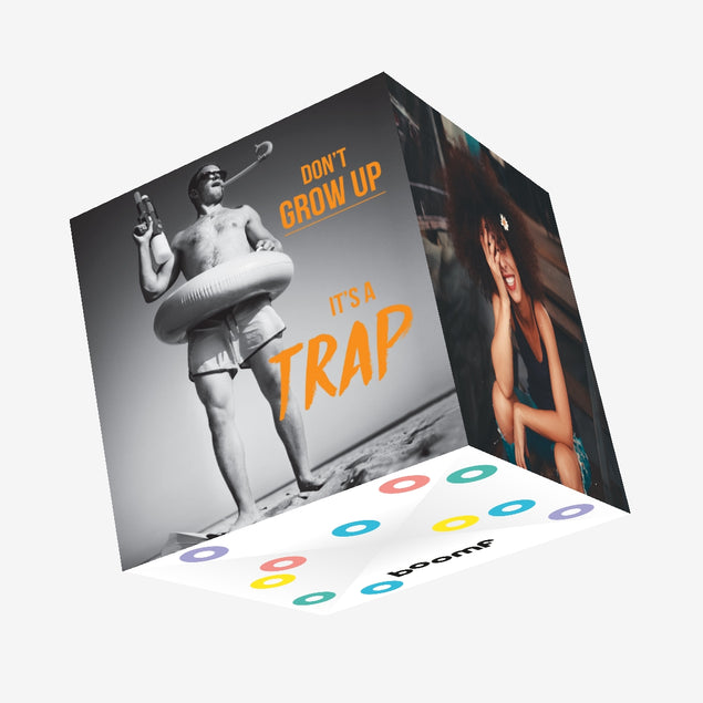 Don't grow up it's a trap Confetti-exploding Greetings Card