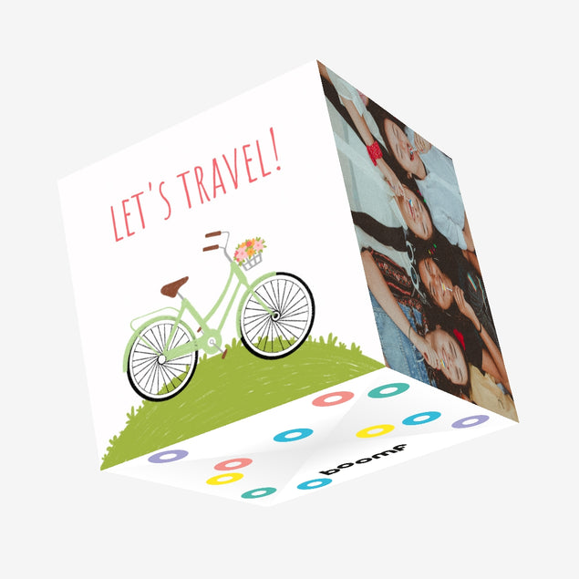 Let's Travel Confetti-exploding Greetings Card