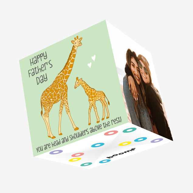 Father?s Day Giraffe Confetti-exploding Greetings Card