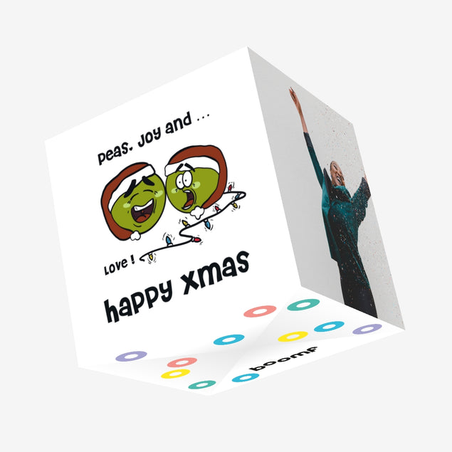 Happy Christmas Peas, Joy And... Confetti-exploding Greetings Card