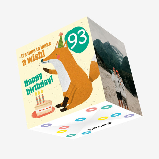 Make a Wish 93rd Birthday Confetti-exploding Greetings Card