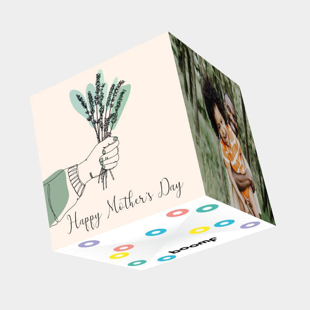 Flowers For Mum Bomb 3D Cube Card