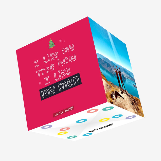 I like my tree like my men, well hung Confetti-exploding Greetings Card