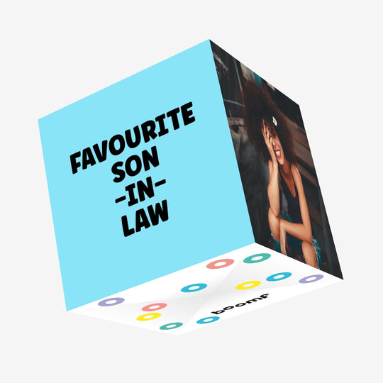 Favourite Son-in-Law Blue Birthday Confetti-exploding Greetings Card