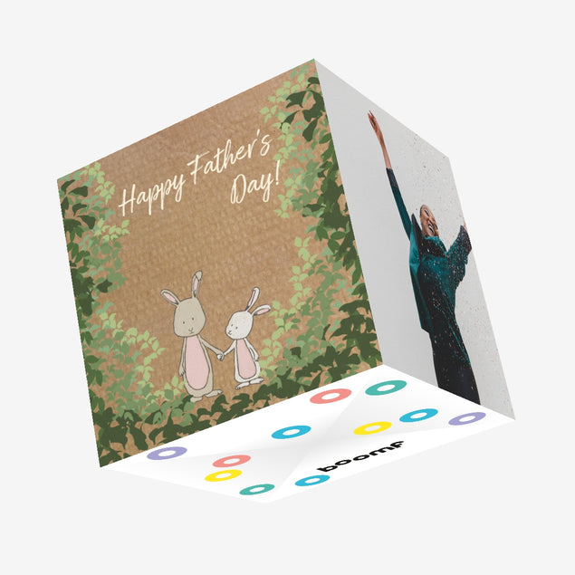 Happy Father's Day Green Confetti-exploding Greetings Card