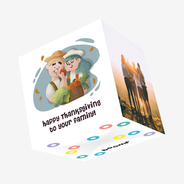 Happy Thanksgiving To Your Family Confetti-exploding Greetings Card