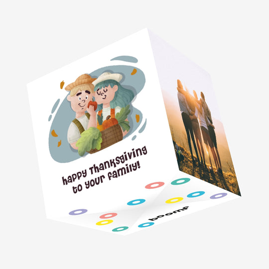 Happy Thanksgiving To Your Family Confetti-exploding Greetings Card