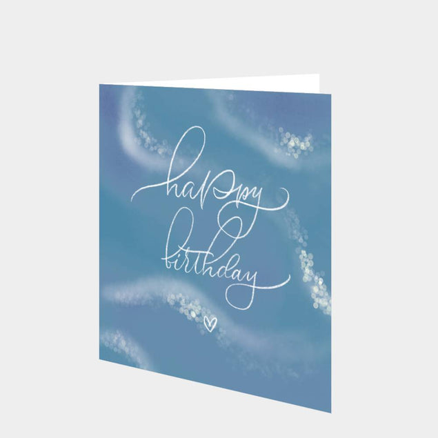 Happy Birthday Blue Waves Card