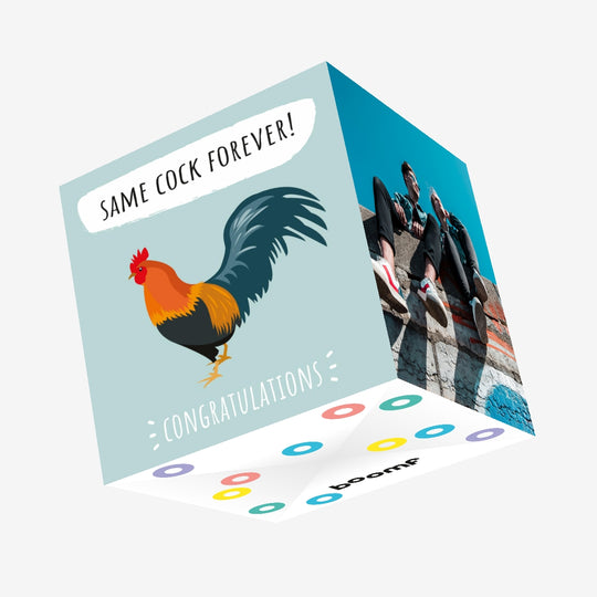 Same Cock Forever Congratulations Confetti-exploding Greetings Card