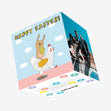 Happy Bunny And Chicken Easter Confetti-exploding Greetings Card
