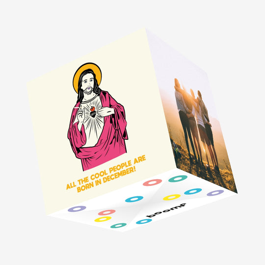 Jesus December Birthday Confetti-exploding Greetings Card