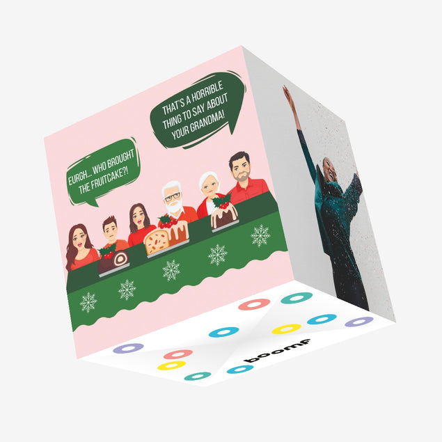 Who Brought The Fruitcake? Christmas Confetti-exploding Greetings Card