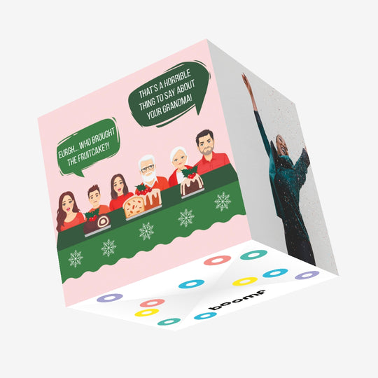 Who Brought The Fruitcake? Christmas Confetti-exploding Greetings Card