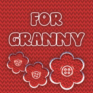 For Granny Embroidered Flowers Card