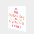 Greatest Auntie Mother's Day Card