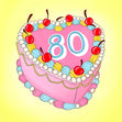 80 Birthday Cake Card