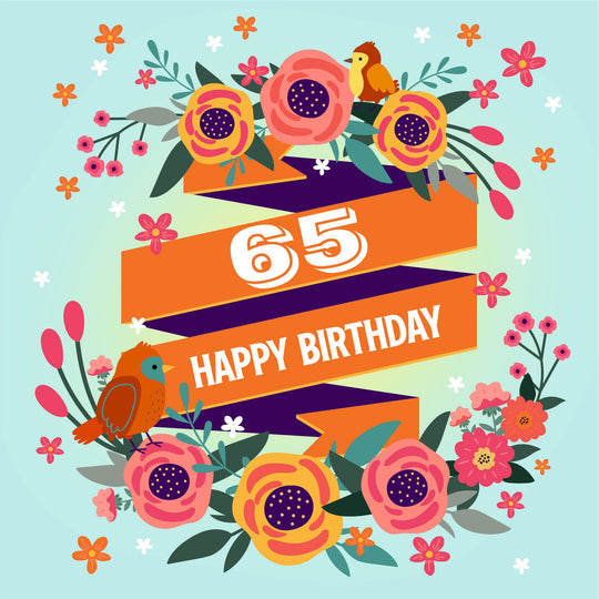 Happy Birthday Birds 65 Card