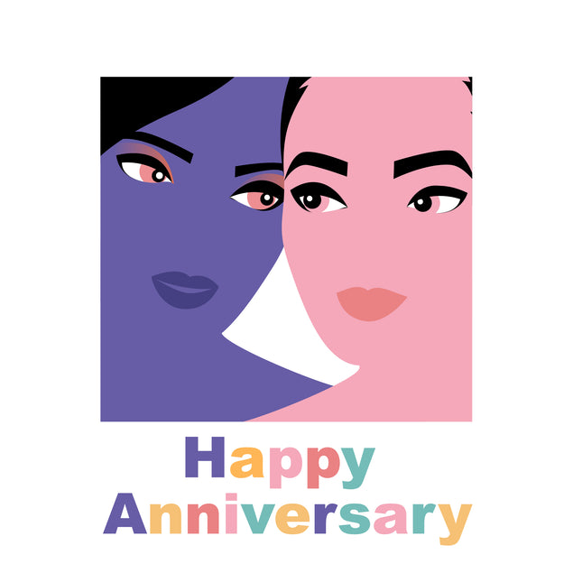 Happy Anniversary Two Girls LGBTQ+