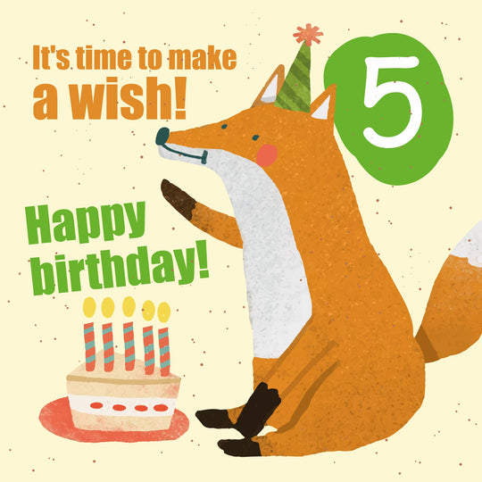 Make a Wish 5th Birthday Card
