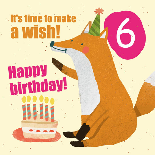 Make a Wish 6th Birthday Card