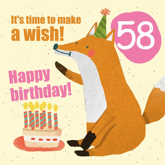Make a Wish 58th Birthday Card