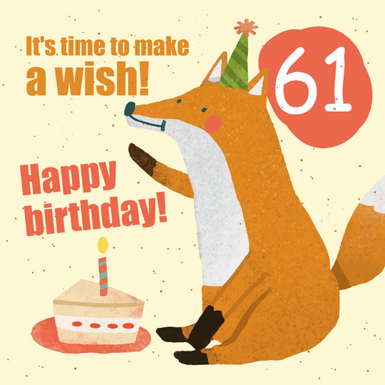 Make a Wish 61st Birthday Card